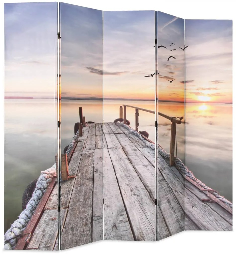 245883 vidaXL Paravan de cameră pliabil, 200 x 170 cm, imprimeu lac