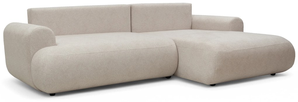 Colțar extensibil cu funcție de dormit Lotulis Mini dreapta - crem material hidrofob Blur 01