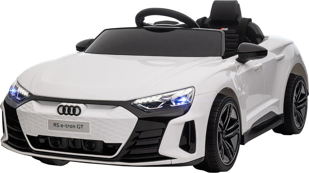 HOMCOM Mașină Electrică pentru Copii cu Motor Dublu, Centură de Siguranță, Telecomandă și Claxon, 103x58x41 cm, Alb | Aosom Romania