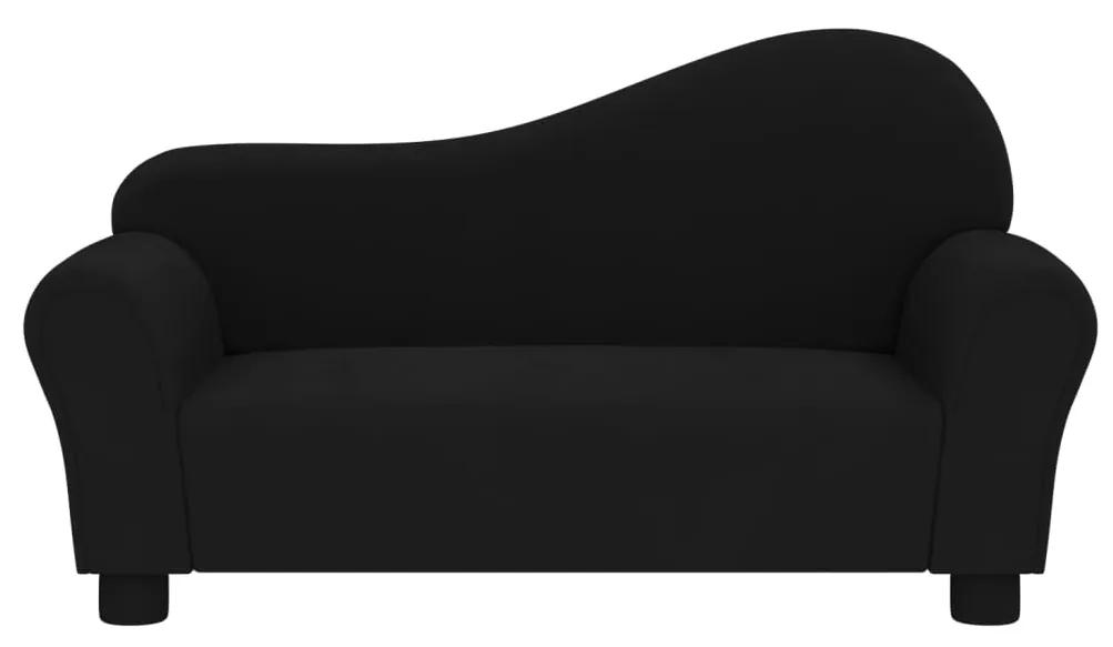 Canapea pentru copii, negru, catifea