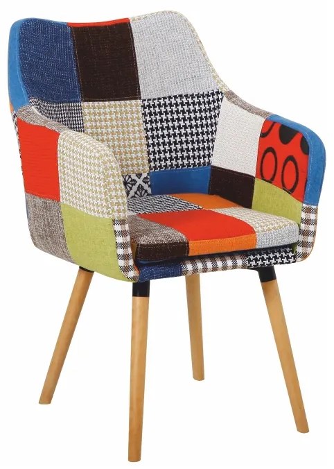 Fotoliu cu design Patchwork colorat / Fag, LANDOR