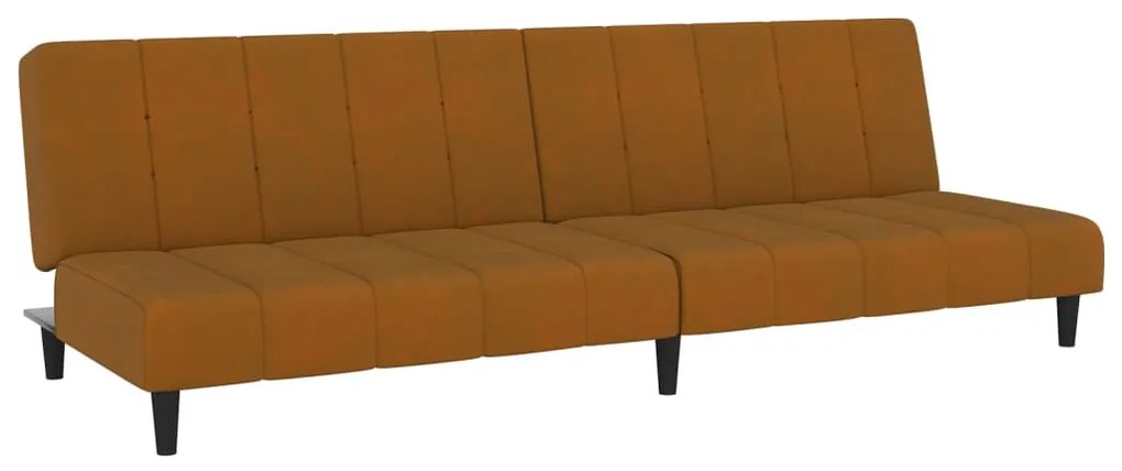 337376 vidaXL Canapea extensibilă cu 2 locuri, maro, catifea