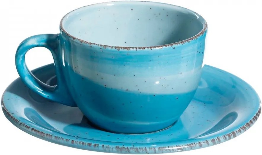 Ceasca cu farfurioara albastra din ceramica 180 ml Lincombe Ixia