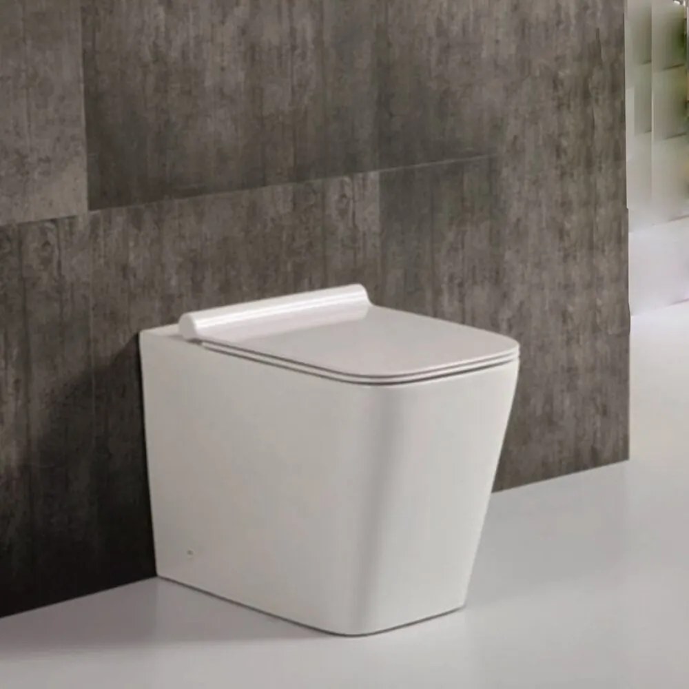 Set vas WC pe pardoseala Inter Ceramic Rimless alb lucios cu capac softclose BTW