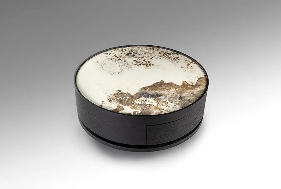 Masuta de cafea rotativa cu sertar Iza negru