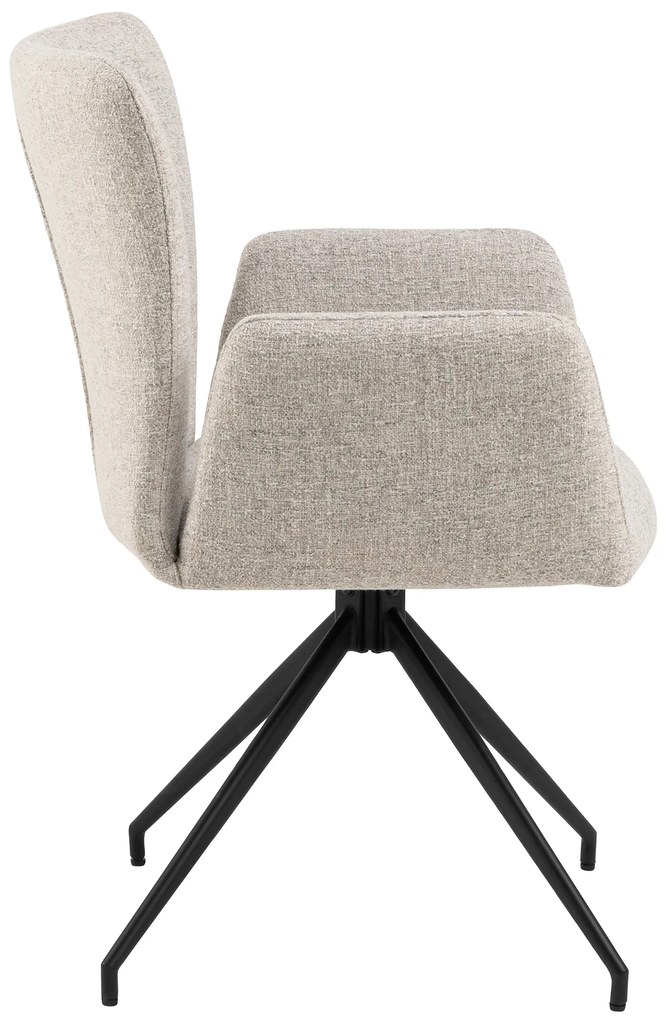MAZZONI EXPORT SARETTA Bej Melanj (material Java 196) - SCAUN MODERN PIVOTANT TAPIȚAT PENTRU SALON/SUFRAGERIE/BIROU LOFT