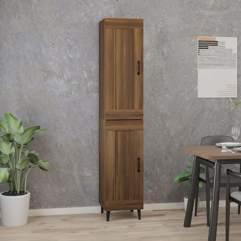 3115531 vidaXL Dulap înalt,Stejar brun, 35x34x180 cm, lemn compozit