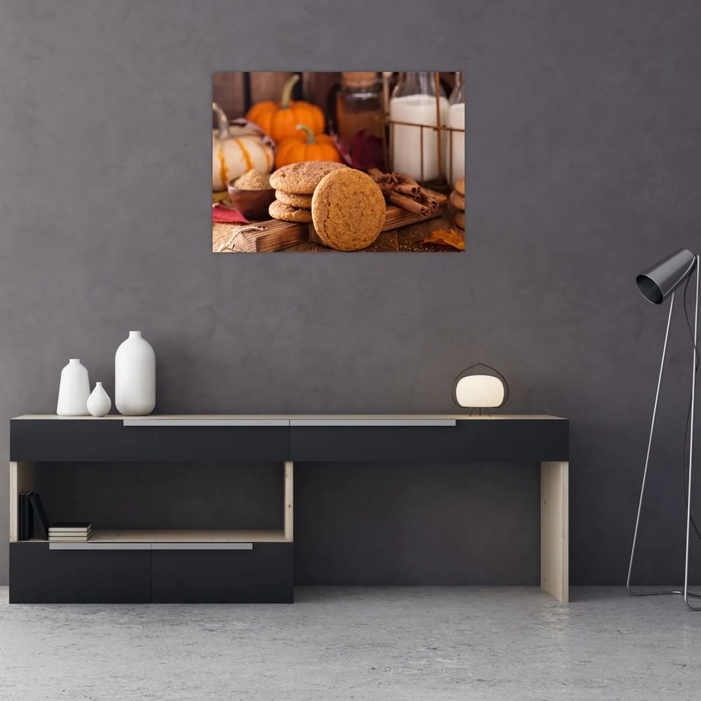 Tablou pe sticlă - Biscuiți de toamnă (70x50 cm)