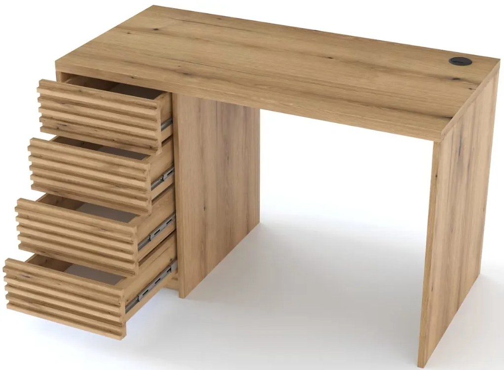 Birou BISETT cu sertare 120x60 cm, stejar artisan