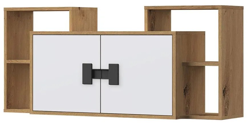 Vitrină Marcel TE12 (stejar artisan + alb). 1123096