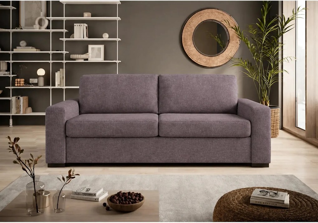 Canapea extensibila VANILLA 160, stofa catifelata maro - Whisper 5, 22