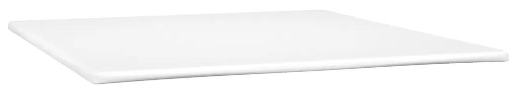 Pat box spring cu saltea, alb, 160x200 cm, piele ecologica Alb, 25 cm, 160 x 200 cm