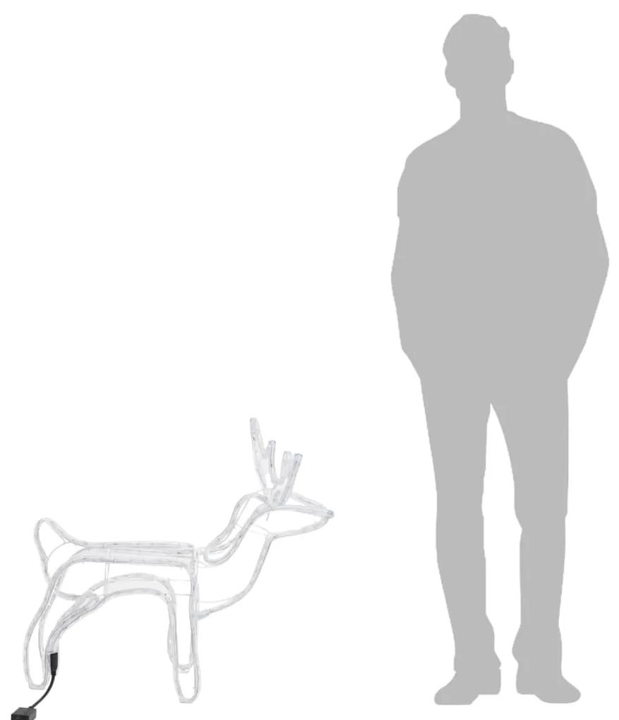 Figurina ren de Craciun, 2 buc., alb rece, 60x30x60 cm 2