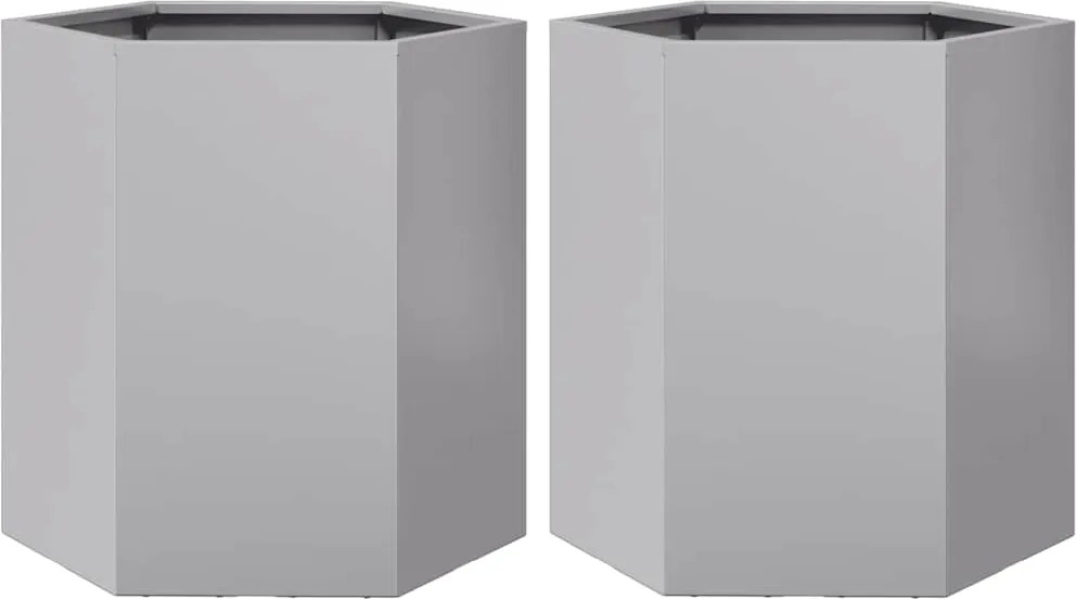 vidaXL Jardiniere grădină 2 buc. 46x40x45cm oțel galvanizat hexagonală