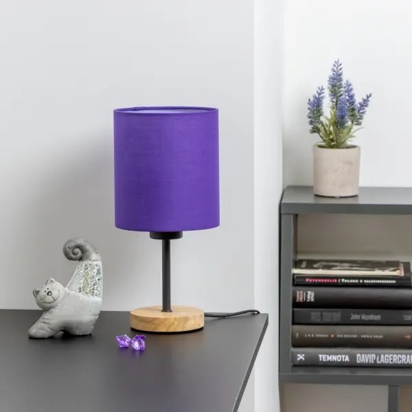 Lampă de masă Brilagi NUBILA WOOD 1xE27/25W/230V stejar/mov