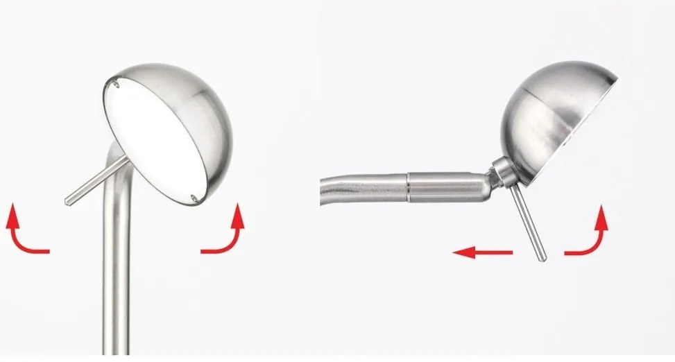 Lampadar LED cu spot ajustabil STUDENT crom satin
