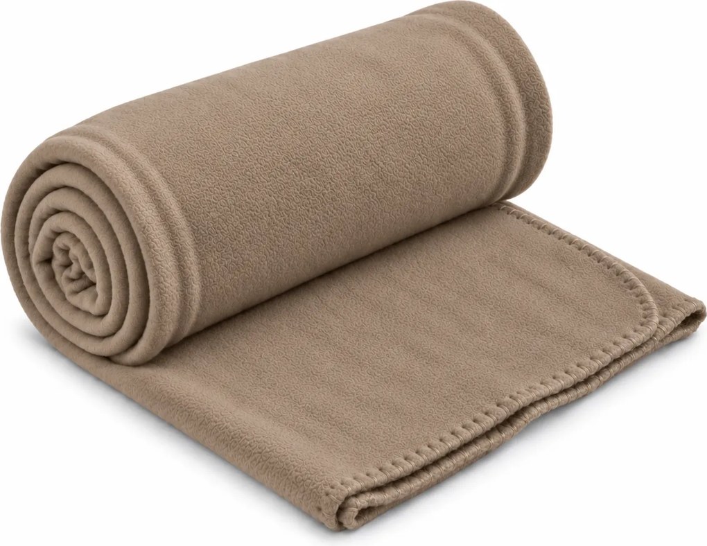 Patura din fleece FLEORA, maro-bej Dimensiune: 200 x 220 cm