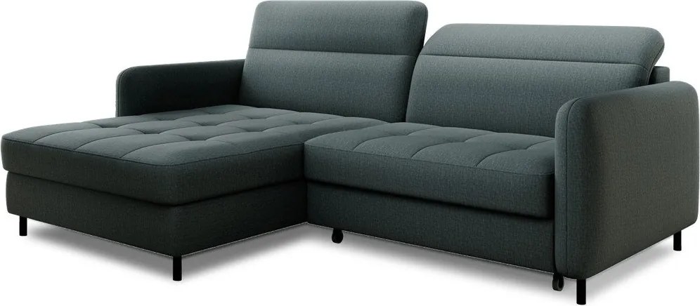 Colțar verde prăfuit extensibil/cu spațiu de depozitare cu tapițerie din catifea (cu colț pe partea stângă/cu șezlong) Gomsi – ELTAP