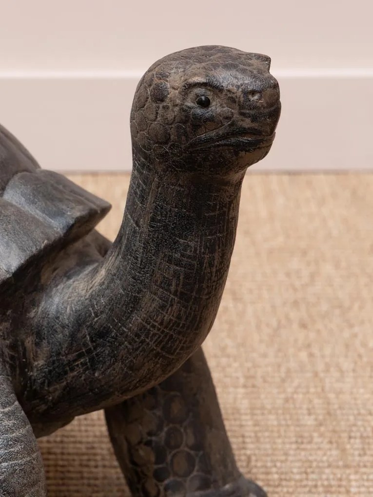 Țestoasă decorativa medie din lemn de tec, "Turtle"