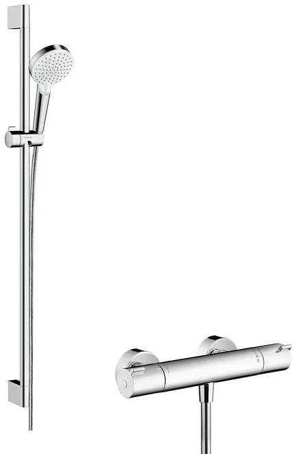 Hansgrohe Crometta set de duș perete cu termostat crom-alb 27813400