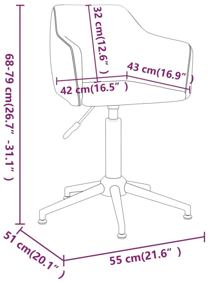 Scaune de bucatarie pivotante, 4 buc., crem, catifea 4, Crem