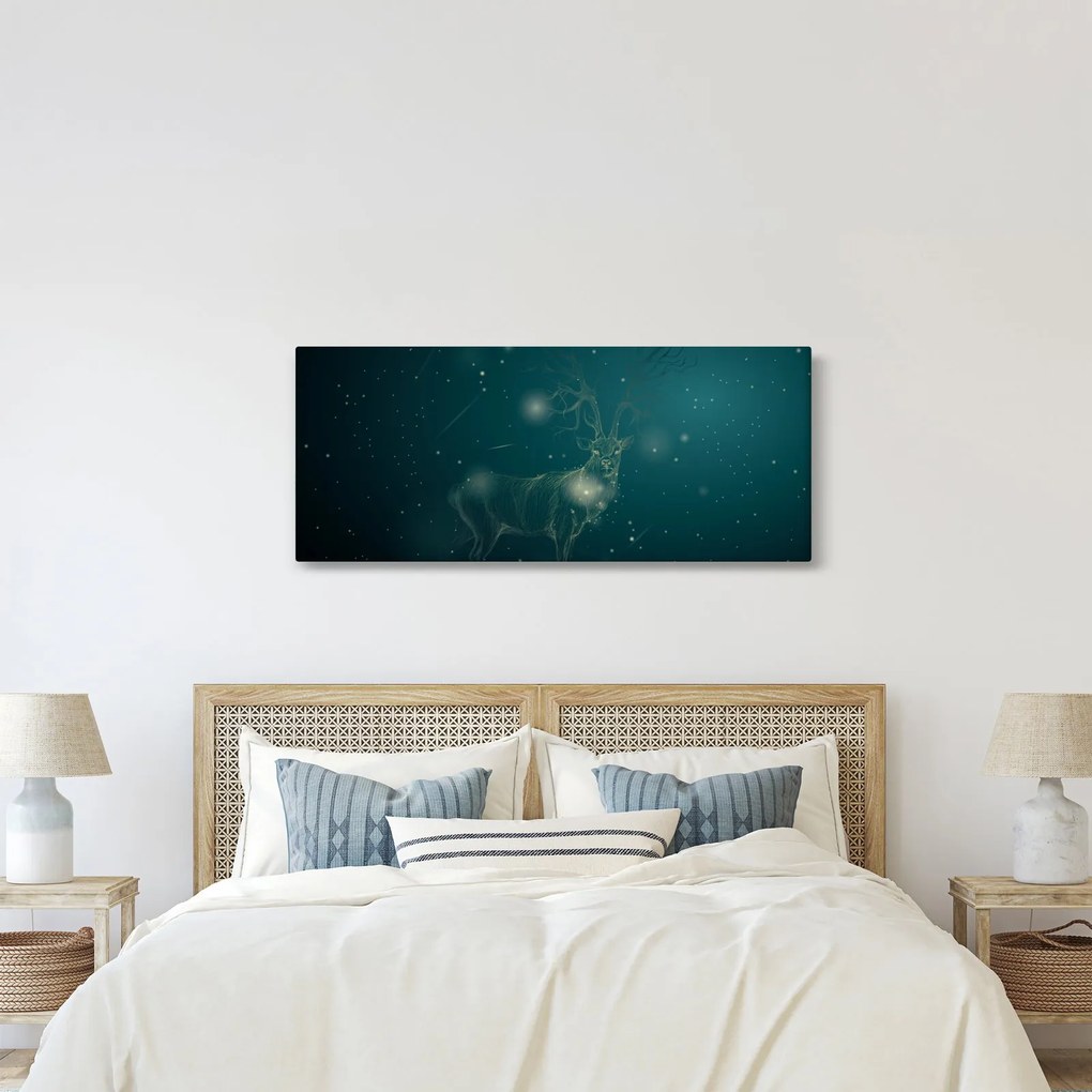 Tablou - Cerb magic noaptea (120x50 cm)