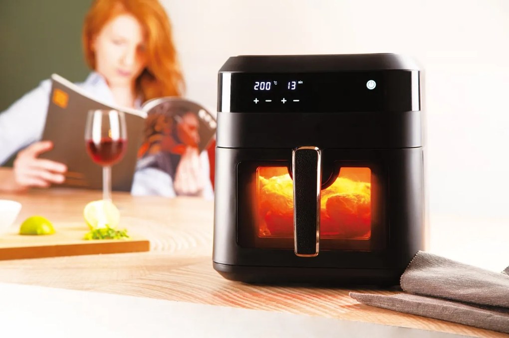 Friteuza cu aer cald, airfryer, capacitate 6.3 L Black Rose Berlinger Haus BH 9446