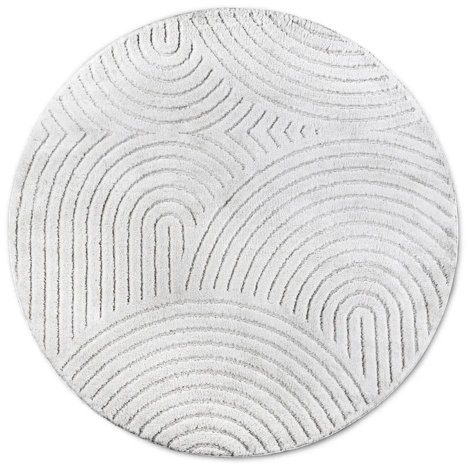 Covor alb rotund ø 160 cm Panglao New York White – Elle Decoration