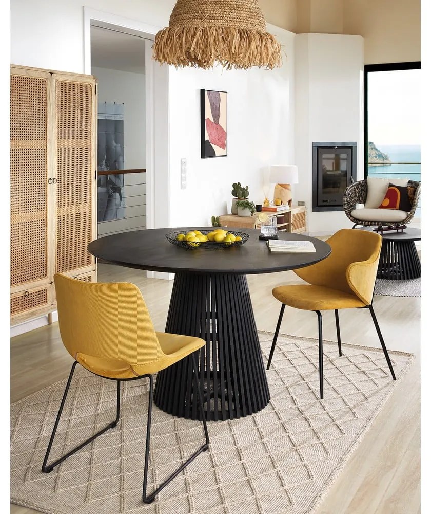Masă Kave Home Irune, ⌀ 120 cm, negru
