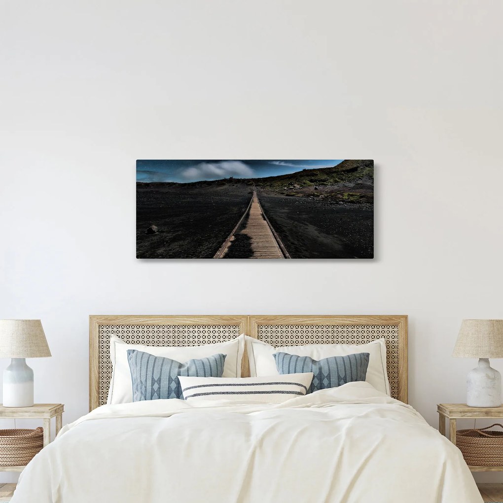 Tablou drumul de lemn în amurg (120x50 cm)