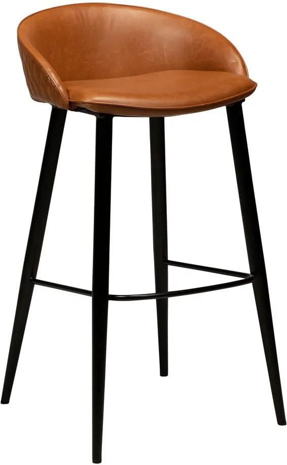 Scaun bar cu husă din piele artificială DAN-FORM Denmark Dual, maro, înălțime 91 cm