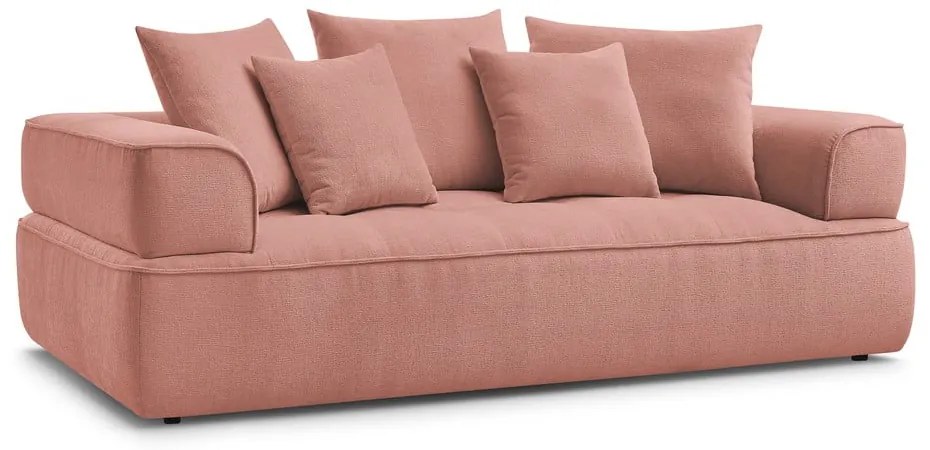 Canapea roz cu tapițerie din chenille 237 cm Whesley – Bobochic Paris