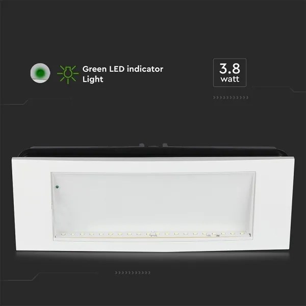 Corp de iluminat LED de urgență EMERGENCY EXIT LED/3,8W/230V 6000K IP65