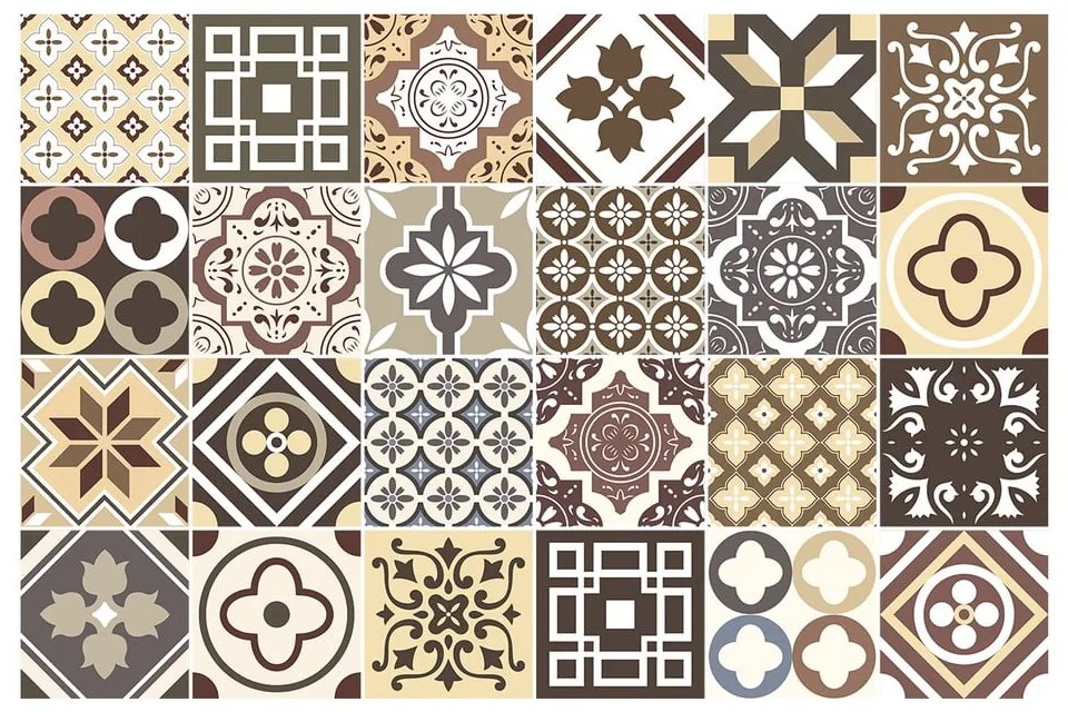 Set de 24 de autocolante de perete Ambiance Kenjito, 15 x 15 cm