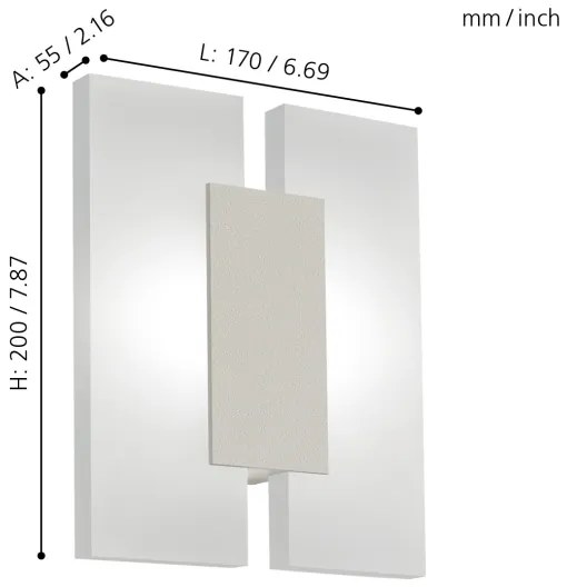 Eglo 96043 - Corp de iluminat LED perete metruASS 2 2xLED/4,5W/230V