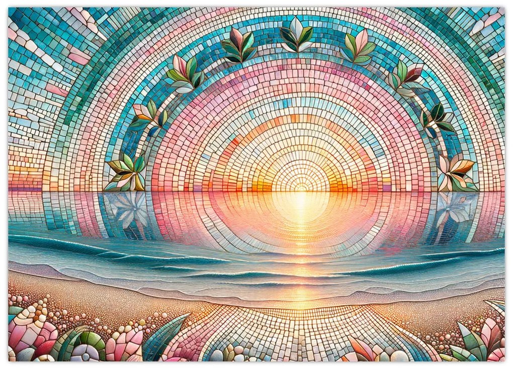 Tablou – Mozaic al soarelui la apus (70x50 cm)