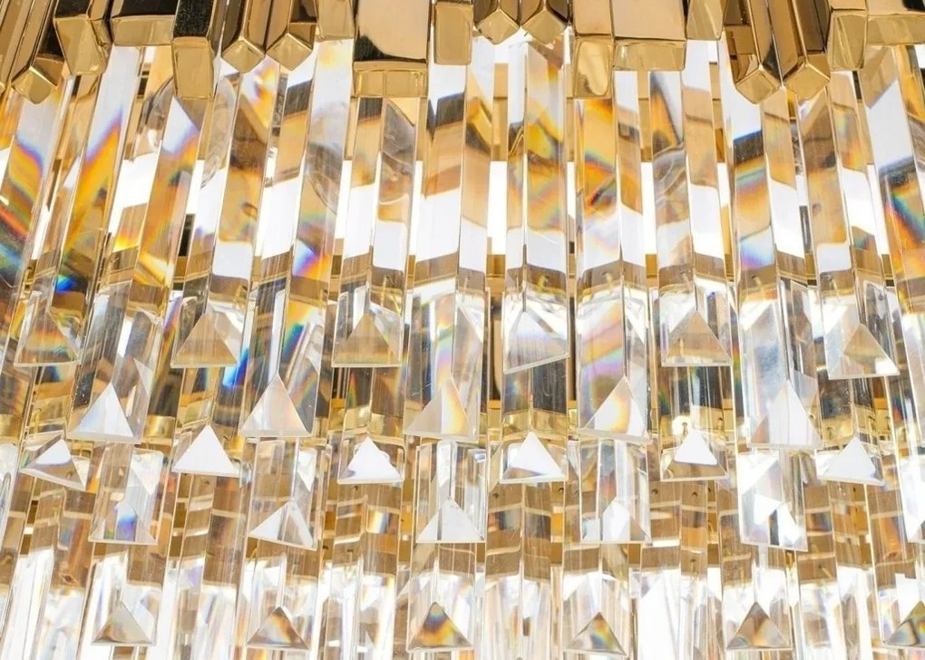 Lustra suspendata, Cristale de Sticla, Glamour Long Gold 90