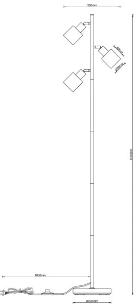 Lampadar TRENT Globo 54114-3S - 3x E14/25W/230V