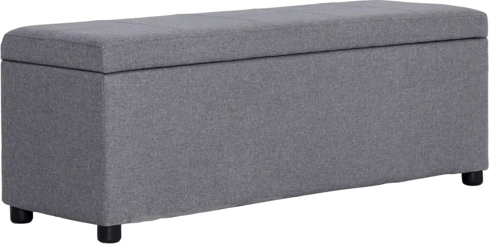 vidaXL Bancă, compartiment de depozitare, gri deschis 116 cm poliester