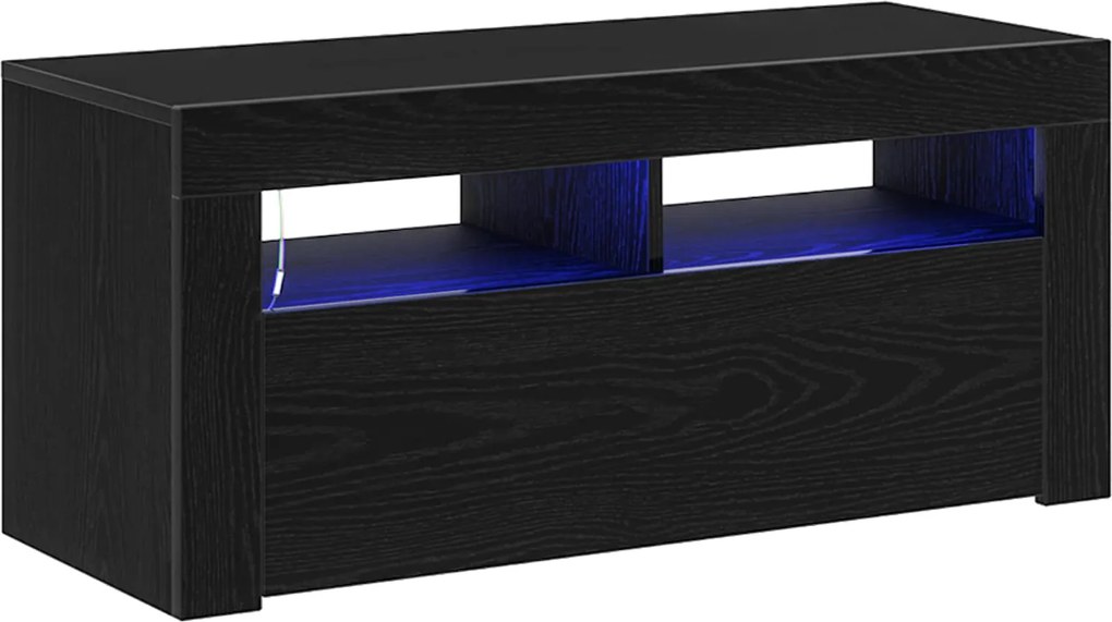 vidaXL Cabinet TV Stejar Negru 90 x 35 x 40 cm Lemn compozit