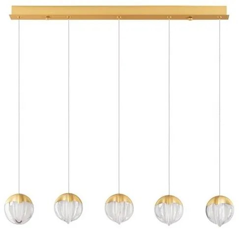Lustra cu 5 pendule LED ALICIA auriu
