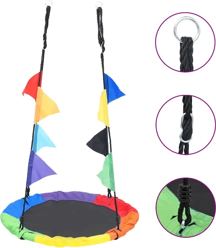 vidaXL Leagăn cu steaguri curcubeu 100 cm