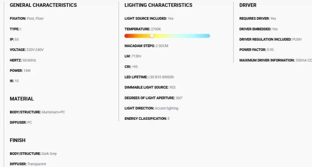 Mini Stalp LED iluminat exterior simetric 360º IP65 SCREEN 25cm 2700K CASAMBI