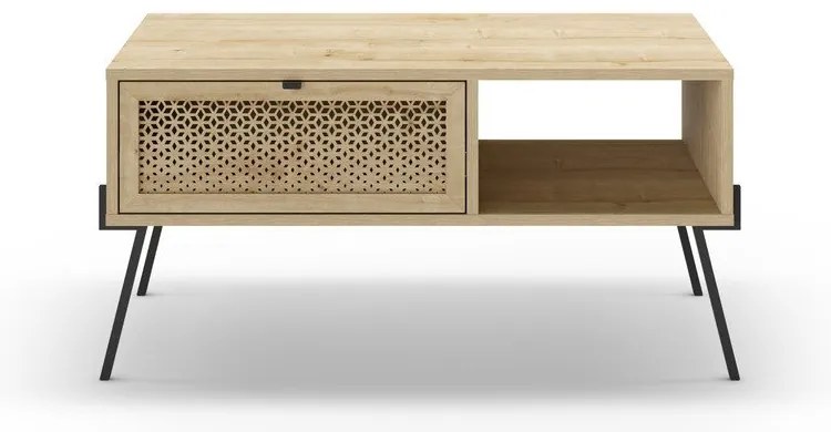 Măsuță de cafea în culoare naturală cu aspect de lemn de stejar 60x100 cm Ecrin – Marckeric