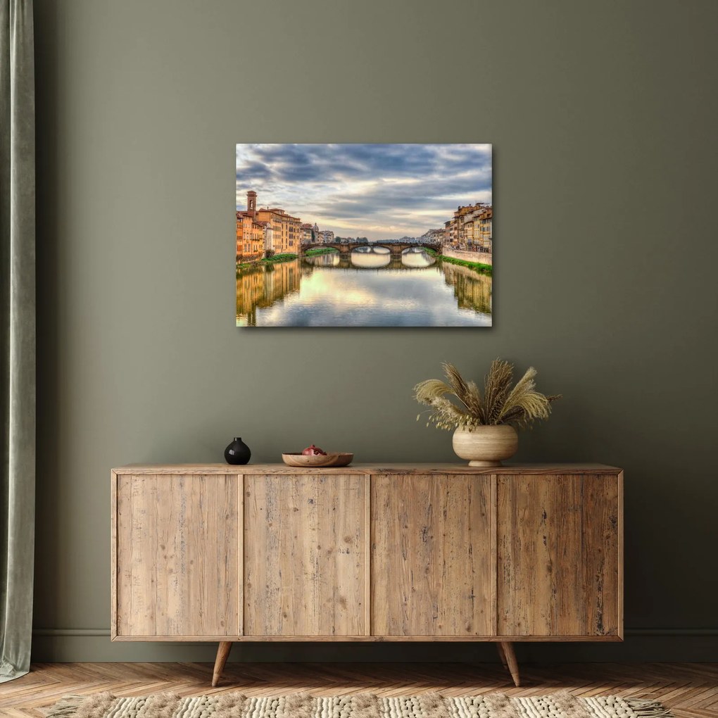 Tablou orașului cu râu (70x50 cm)