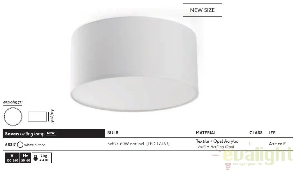Plafoniera design modern minimalist SEVEN 68317