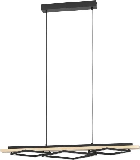 Eglo 901927 - Lustră suspendată pe cablu LED BOYAL 2xLED/13W/230V+LED/16W negru/bej