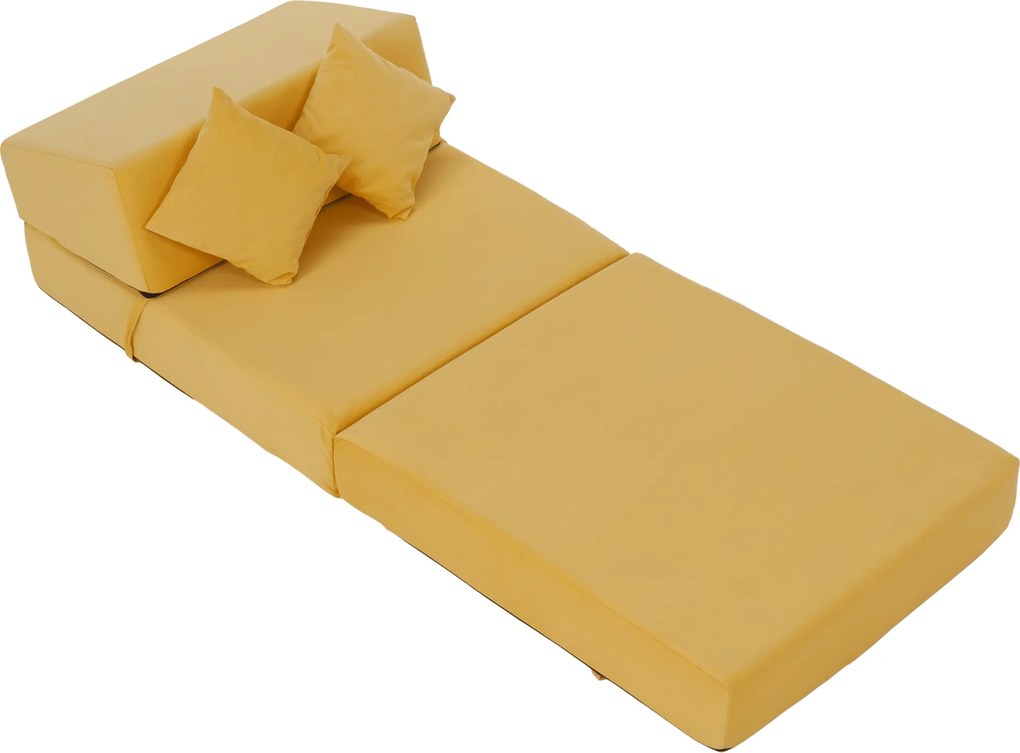 Saltea pliabilă/fotoliu extensibil, 2 in 1, galben, PELOS