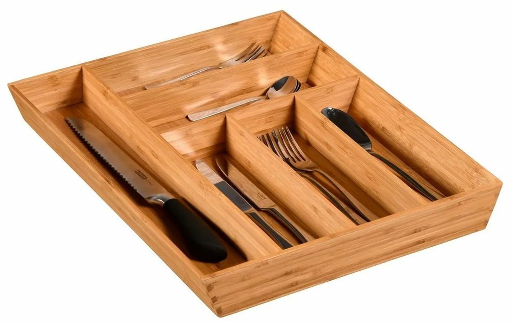 Kesper 58087 Servietă din bambus, 6 compartimente,35 x 4 3 x 5 cm