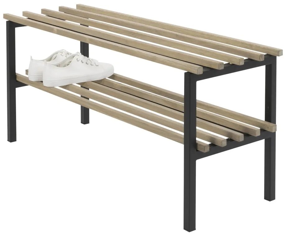 Pantofar negru/în culoare naturală din metal 100x45x34 cm Rizzoli – Spinder Design